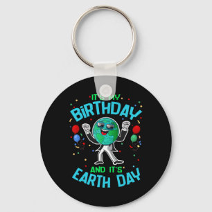 Earth Day Is My Birthday April 22 Funny Cute Carto Keychain
