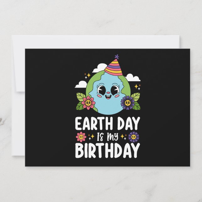 Earth Day Is My Birthday Funny Planet Nature Invitation (Front)