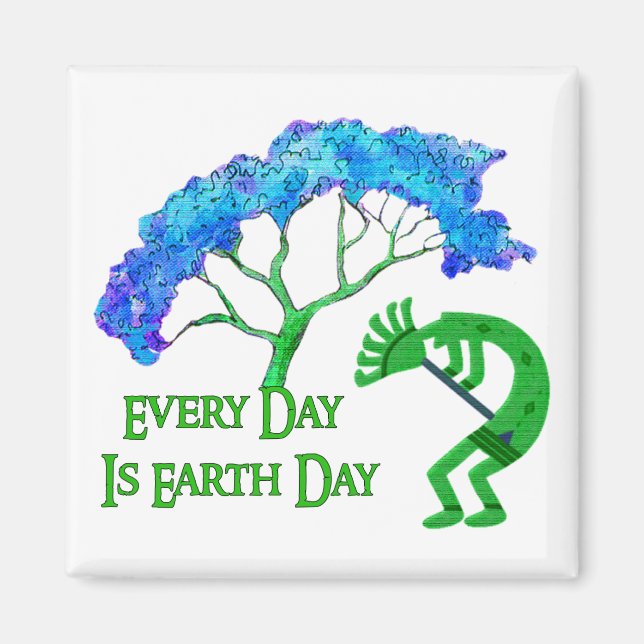 Earth Day Kokopelli Magnet (Front)