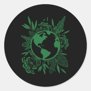 Earth Day Live Green Peace  Classic Round Sticker
