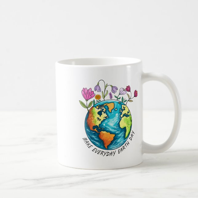 Earth Day Make Everyday Earth Day Funny  Coffee Mug (Right)