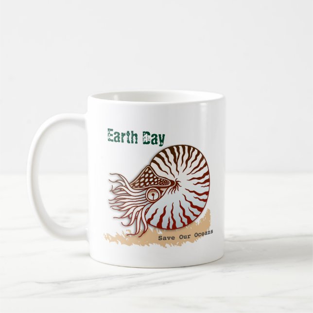 Earth Day Nautilus Coffee Mug (Left)