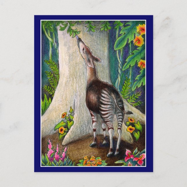 Earth Day Okapi Rainforest post card (Front)