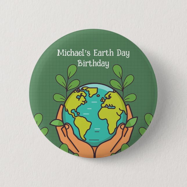 Earth Day Party  2 Inch Round Button (Front)