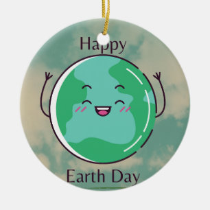 Earth Day Party  Ceramic Ornament