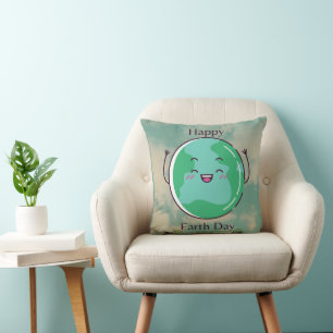 Earth Day Party Throw Pillow