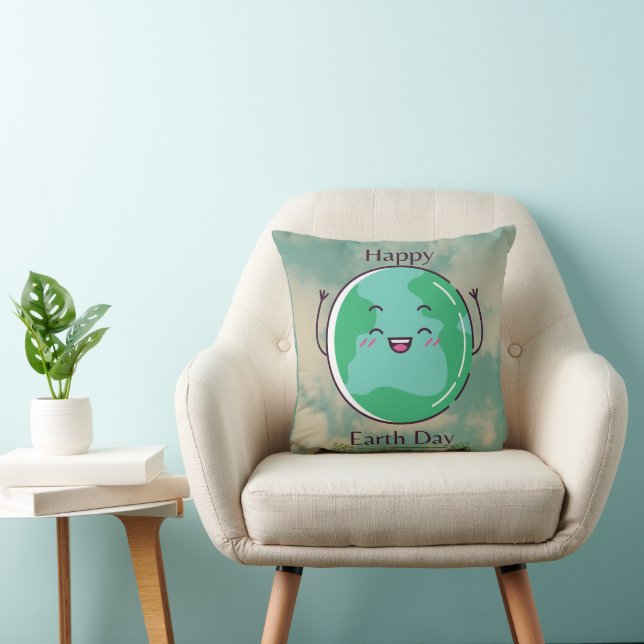 Earth Day Party  Throw Pillow (Chair)