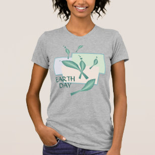 Earth Day Pastel Eco Leaves Green Fantasy 3D Art T-Shirt