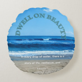 Earth day pillow coastal beach scene