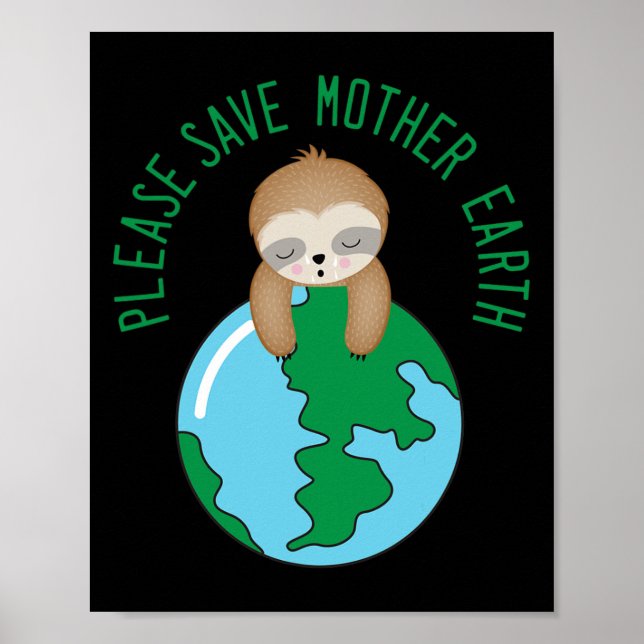 Earth Day Please Save Mother Earth Crying  Poster (Front)