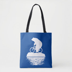 EARTH DAY: Polar Bear Bicycle Reusable Tote Bag