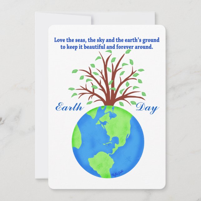 Earth Day Promote Save Love Globe Planet Tree Invitation (Front)