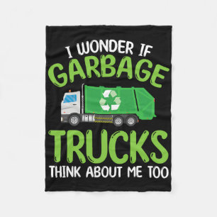 Earth Day Recycle Garge Truck Funny Boys Toddler Fleece Blanket