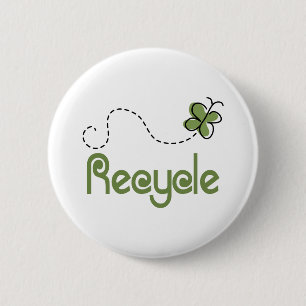 Earth Day Recycle T-shirt 2 Inch Round Button