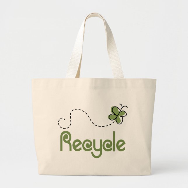 Earth Day Recycle T-shirt Large Tote Bag (Front)