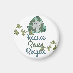 earth day, reduce reuse recycle, love earth magnet