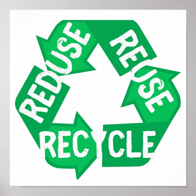 Earth Day Reduce Reuse Recycle Mobius Loop Poster (Front)