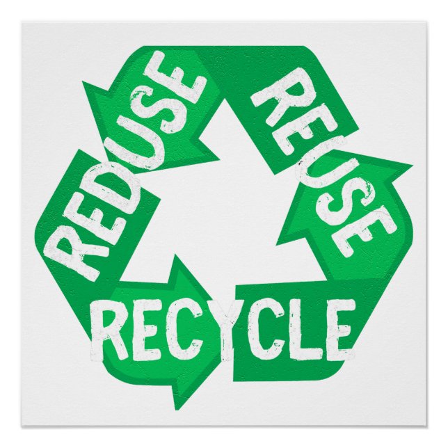 Earth Day Reduce Reuse Recycle Mobius Loop Poster (Front)