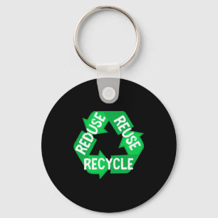 Earth Day Reduce Reuse Recycle Mobius Loop T Shirt Keychain