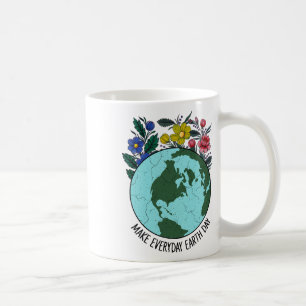 Earth Day Restore Earth Flower Art Save The Planet Coffee Mug