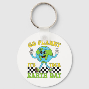 Earth Day Restore Earth Nature Planet Cute Earth D Keychain