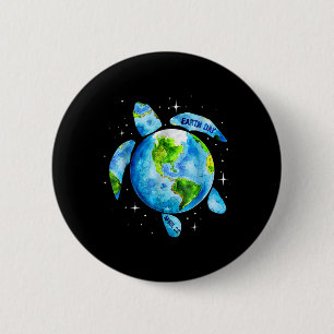Earth Day Restore Earth Sea Turtle Art Save The Pl 2 Inch Round Button