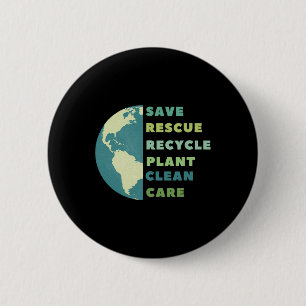 Earth Day Save 2 Inch Round Button