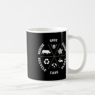 Earth Day Save Bees Rescue Animals Recycle Plastic Coffee Mug