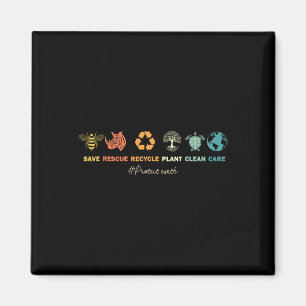 Earth Day Save Bees Rescue Animals Recycle Plastic Magnet