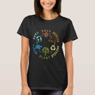 Earth Day Save Bees Rescue Animals Recycle Plastic T-Shirt
