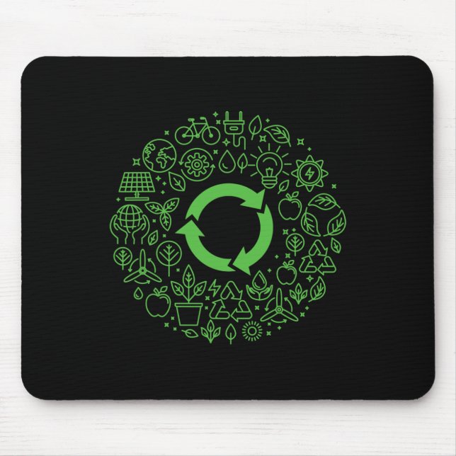Earth Day Save Our Planet Recycle Environmental  Mouse Pad (Front)