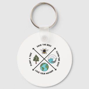 Earth Day Save The Bees Plant More Trees Clean The Keychain
