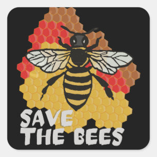 Earth Day, Save The Bees Square Sticker