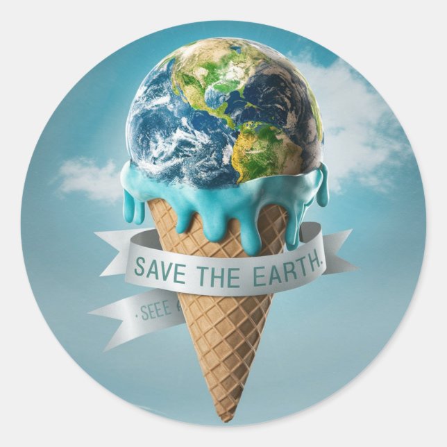 Earth Day Save The Earth  Classic Round Sticker (Front)
