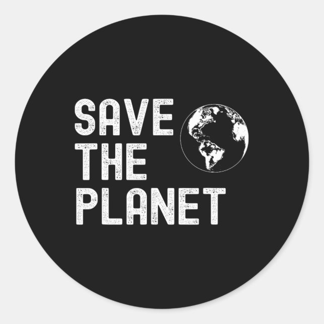 Earth Day Save The Planet1  Classic Round Sticker (Front)