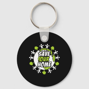 Earth Day Save The Planet Enviroment Eco Climate C Keychain