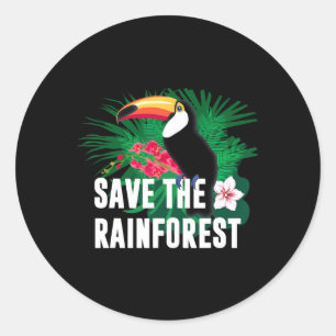 Earth Day Save The Rainforest Classic Round Sticker
