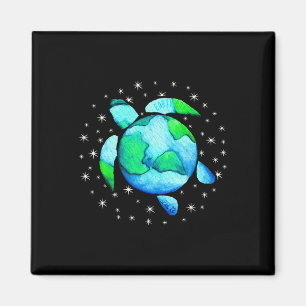 Earth Day Sea Turtle Art Magnet