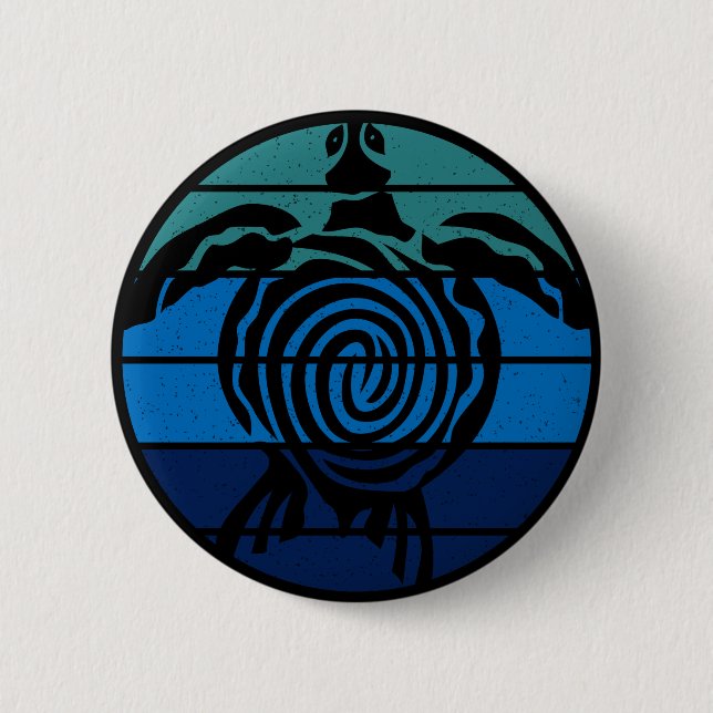 Earth Day, Sea Turtle, Clean the Ocean 2 Inch Round Button (Front)