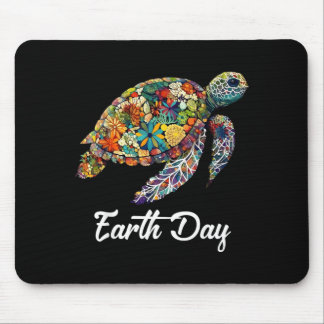 Earth Day Sea Turtle Save The Earth Men Women Kids Mouse Pad