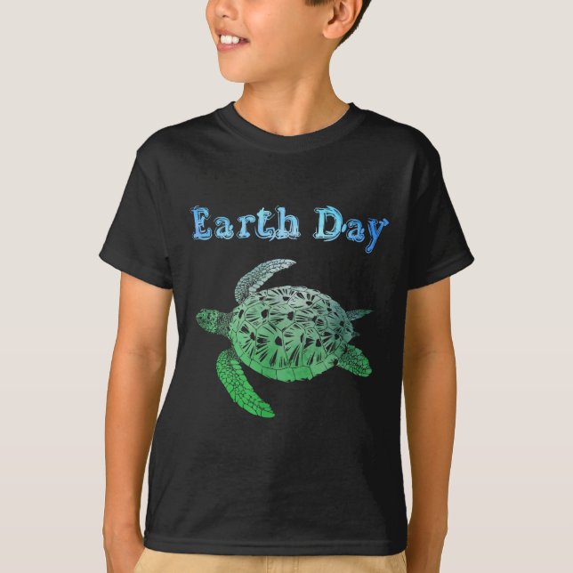 Earth day sea turtle  T-Shirt (Front)