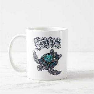 Earth Day Sea Turtle Vintage Engraving Shirt Desig Coffee Mug