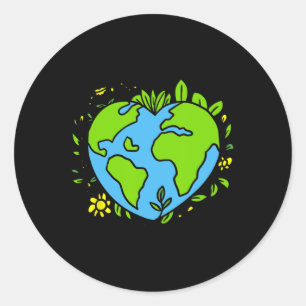 Earth Day Shirt Cute Earth Day Men Women Kids Classic Round Sticker