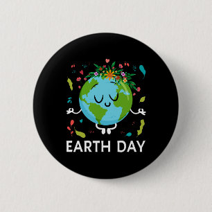 Earth Day Shirt Floral Cute And Peaceful Planet Ea 2 Inch Round Button