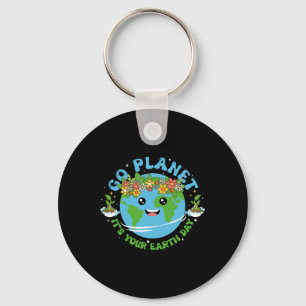 Earth Day Shirt Go Planet It's Your Earth Day Funn Keychain
