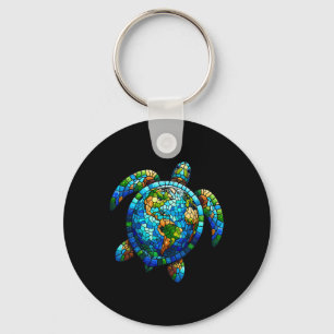 Earth Day Shirt Sea Turtle Save The Planet Women M Keychain
