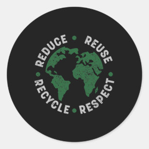 Earth Day Shirt Teacher Recycle Vintage Recycling Classic Round Sticker