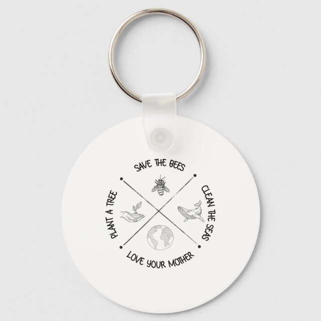 Earth Day Shirts Plant A Tree  Keychain (Front)