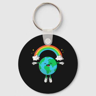 Earth Day Shirts Women Men Happy Earth Day Rainbow Keychain