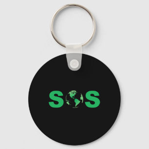 Earth Day Sos Pro-science Save The Planet Sustaina Keychain